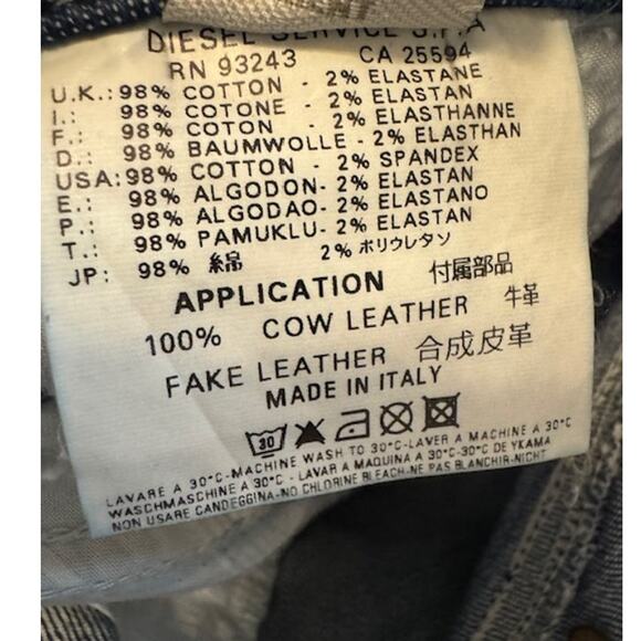 Diesel Vintage Low Rise Flare RONHARY Stretch Jeans 29X32 - Picture 10 of 10